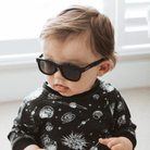 BukiBaby B-Shades polarised baby sunglasses with head strap in Matte Black, newborn to 2 years